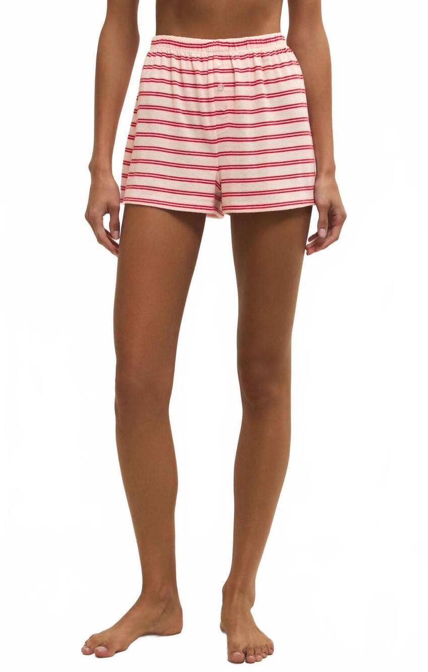 NEW Z SUPPLY pajama day striped short in red multi